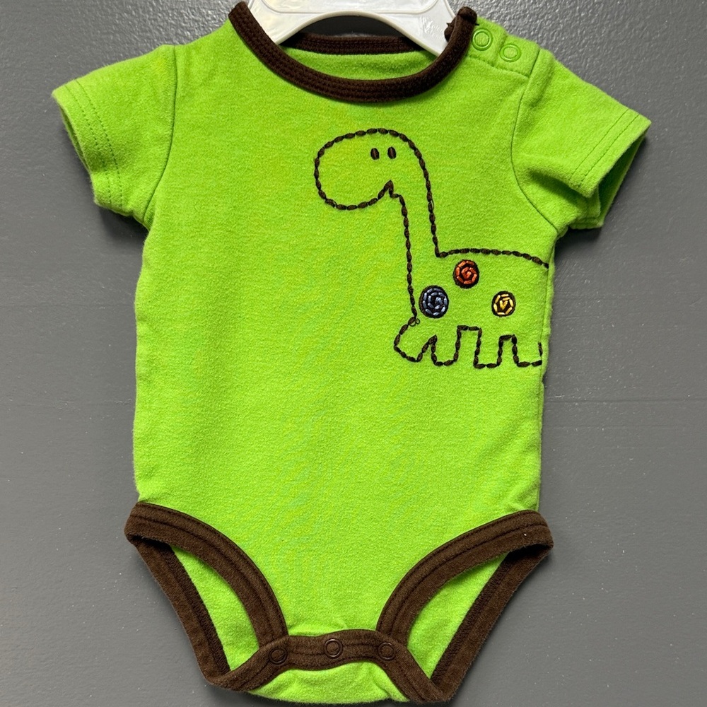 Green Dinosaur Baby Onesie